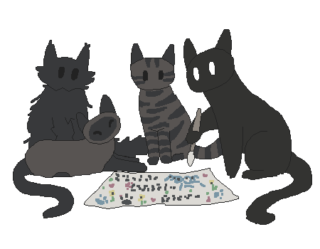 kitties making art